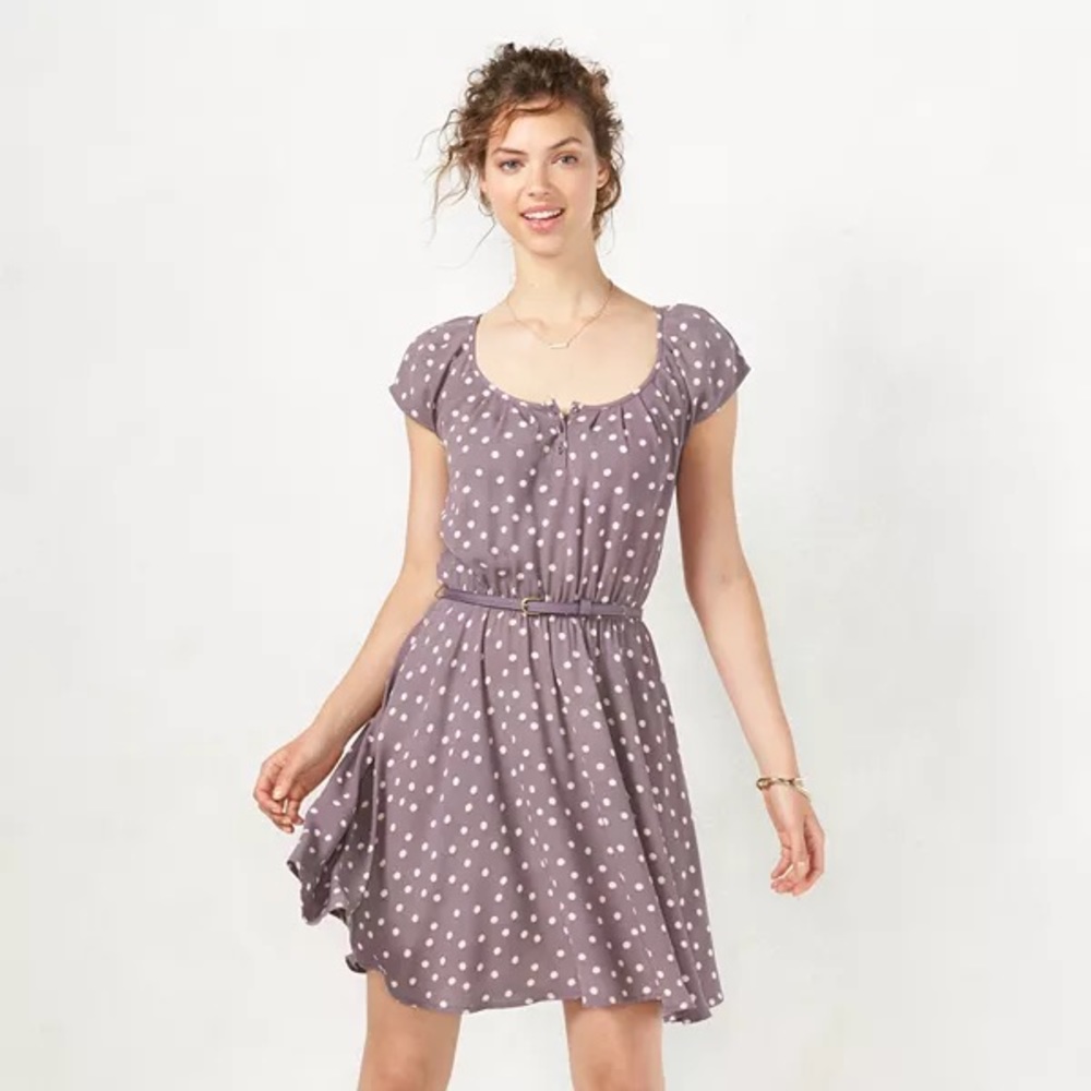 Women's LC Lauren Conrad Pleated Fit & Flare Dress - Picture 2 of 2